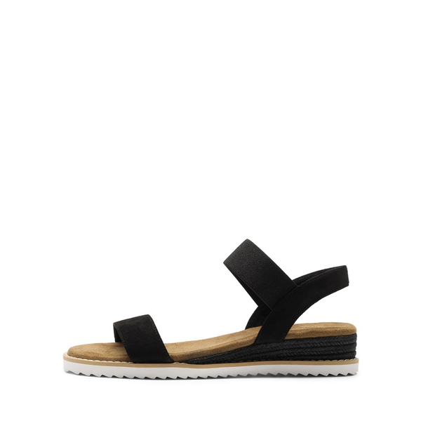 Ankle Elastic Strap Espadrille Flat Sandals - BLACK SUEDE - 4